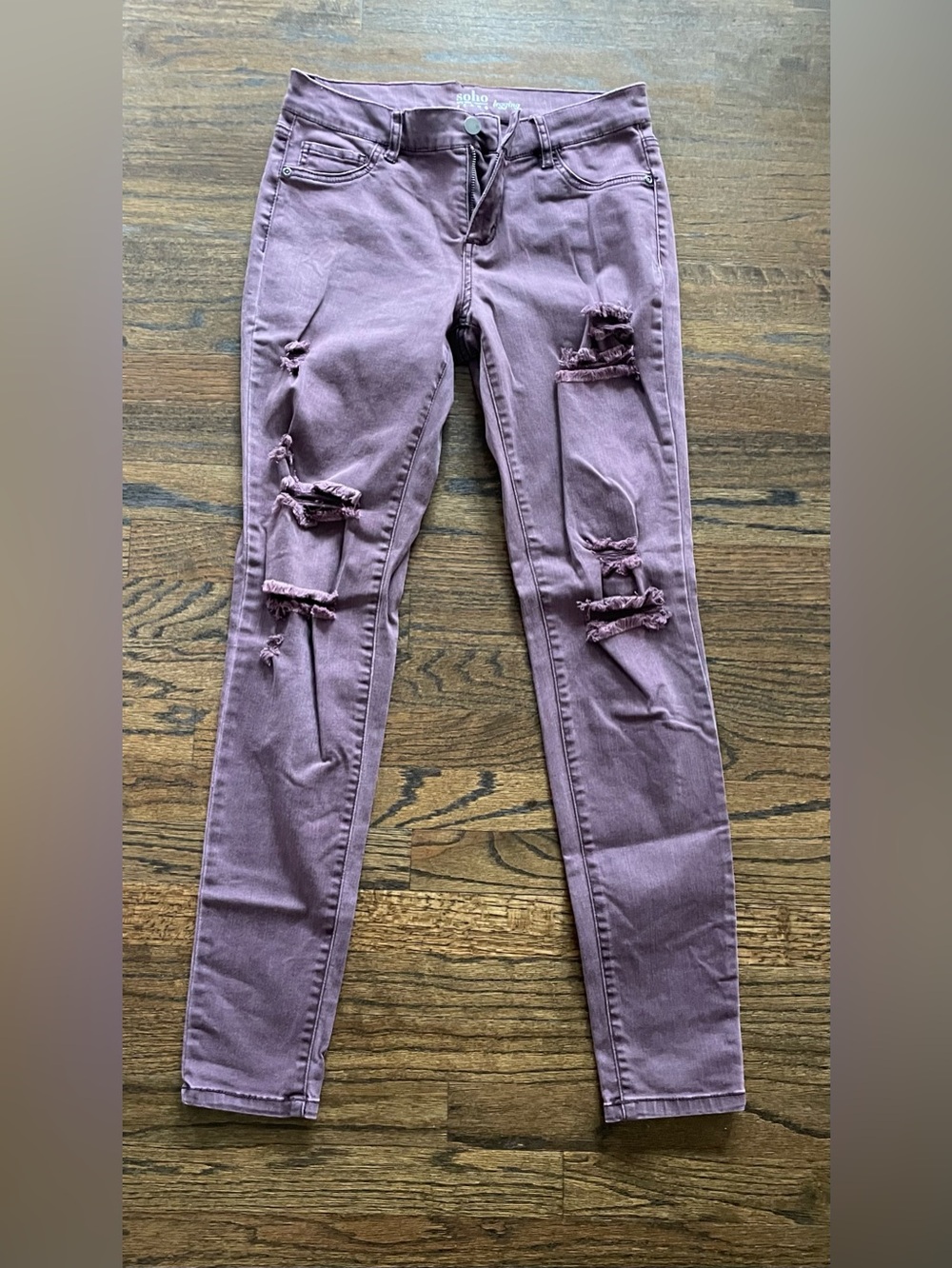 SOHO Purple Distressed Skinny Jeans